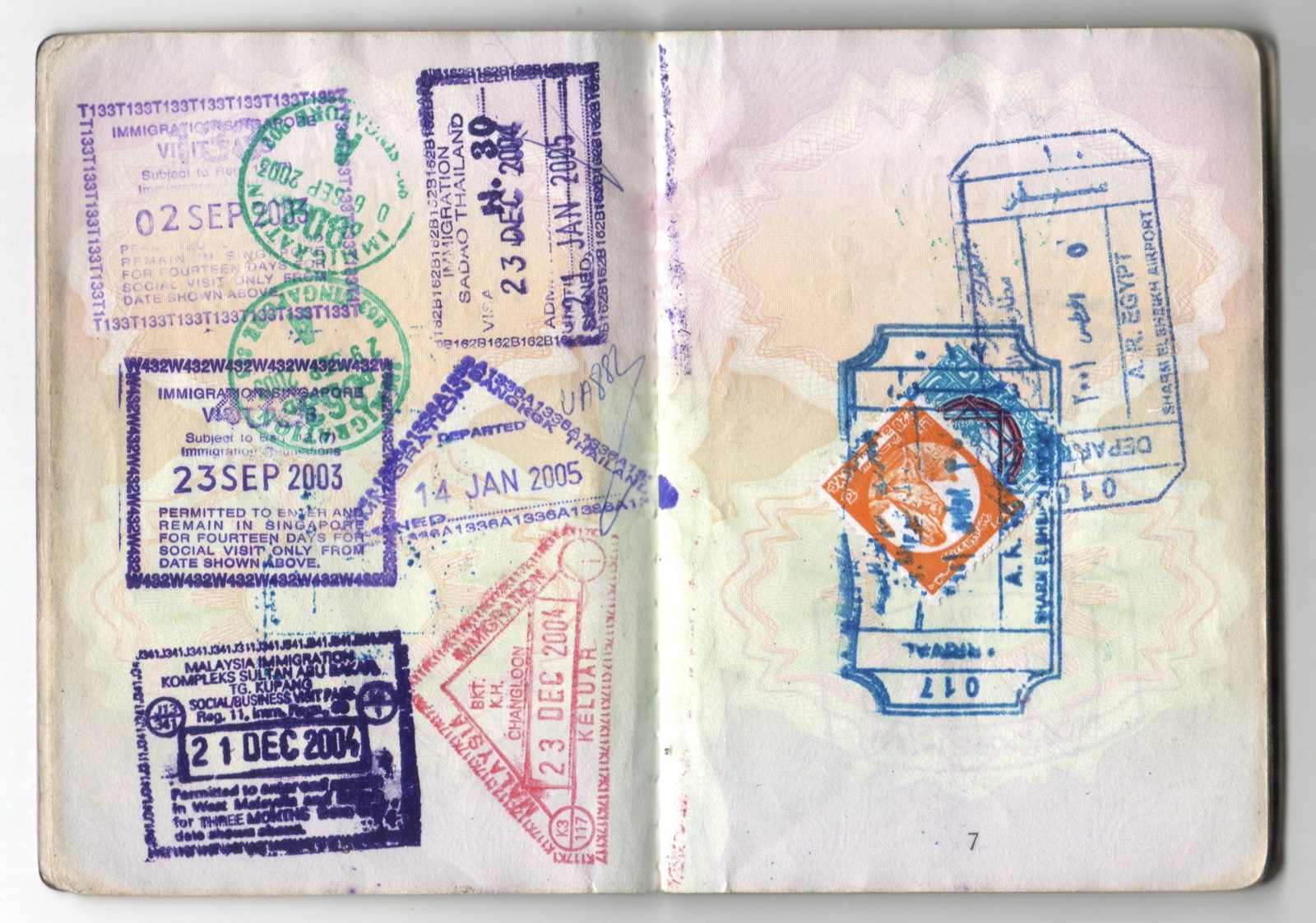 Singapore, Malaysia, Egypt stamps